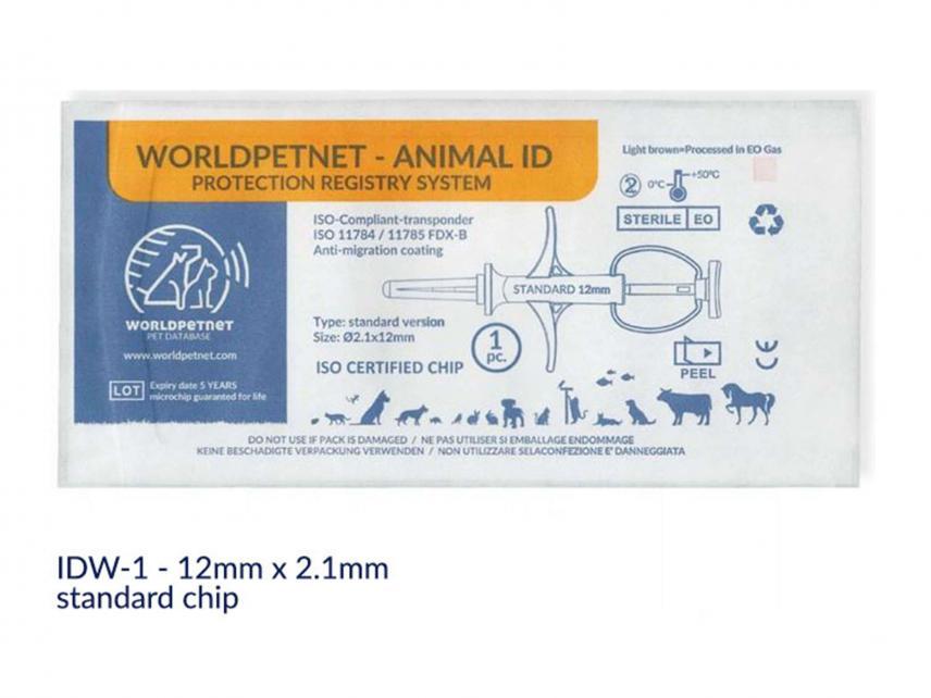 PET MICROCHIP FOR ANIMAL IDW-1 (CODE 900) 12MMX2.1MM STANDARD |